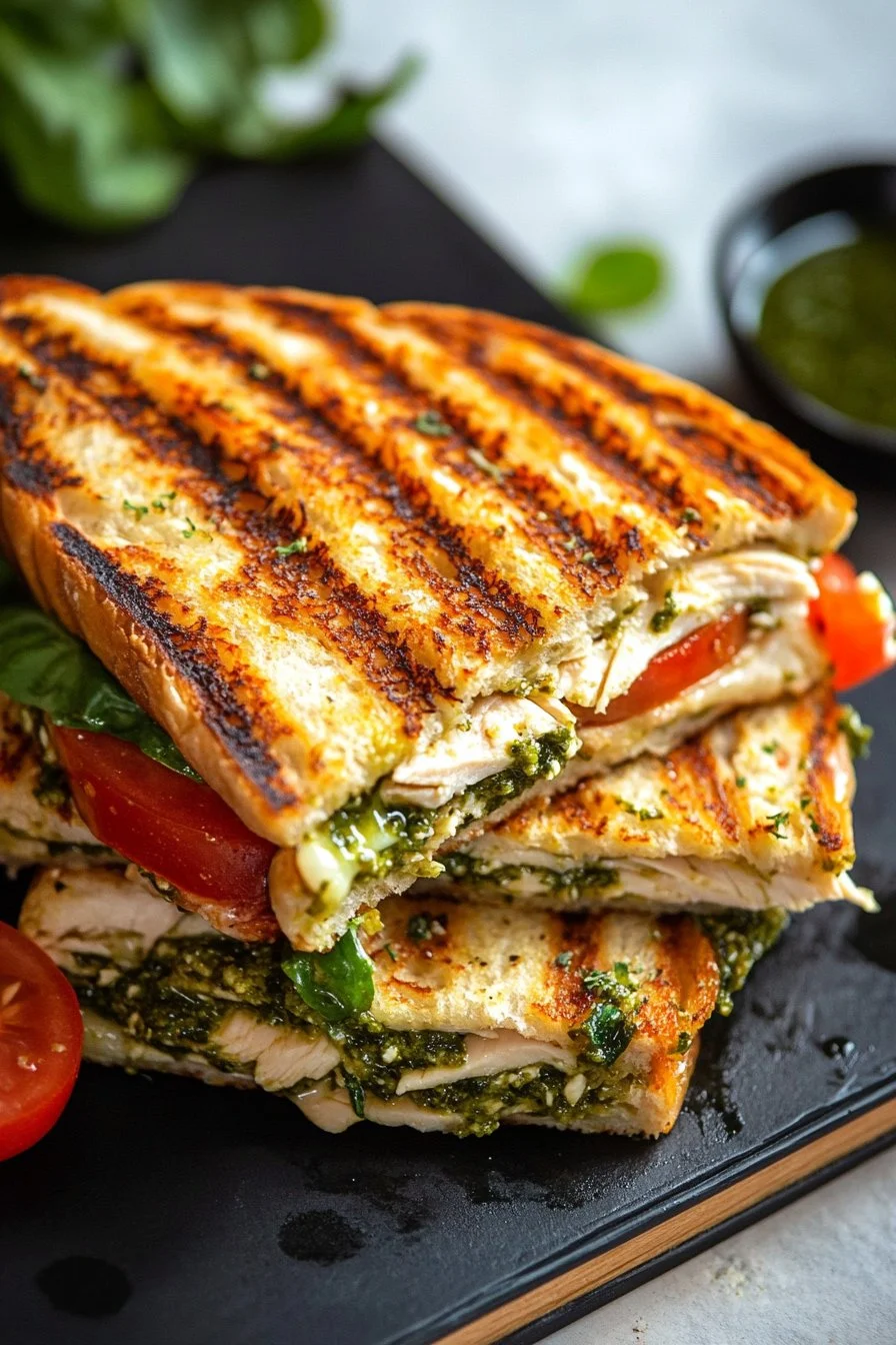 Pesto-turkey panini