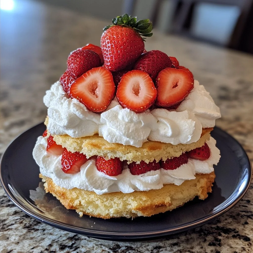 Klassische Erdbeertörtchen mit frischen Erdbeeren und Sahne Topping
