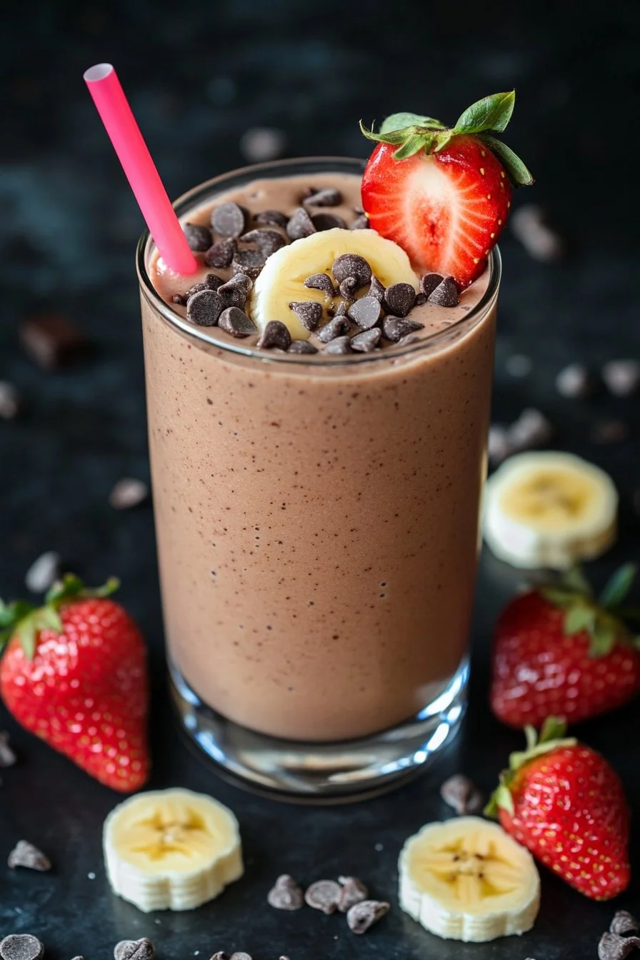 Schokoladen-Erdbeer-Bananen-Smoothie