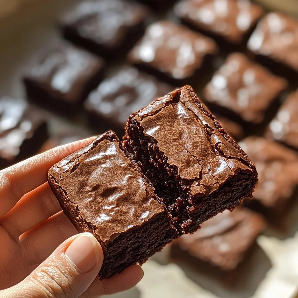 Leckere Schokoladenbrownies frisch gebacken auf einem Teller