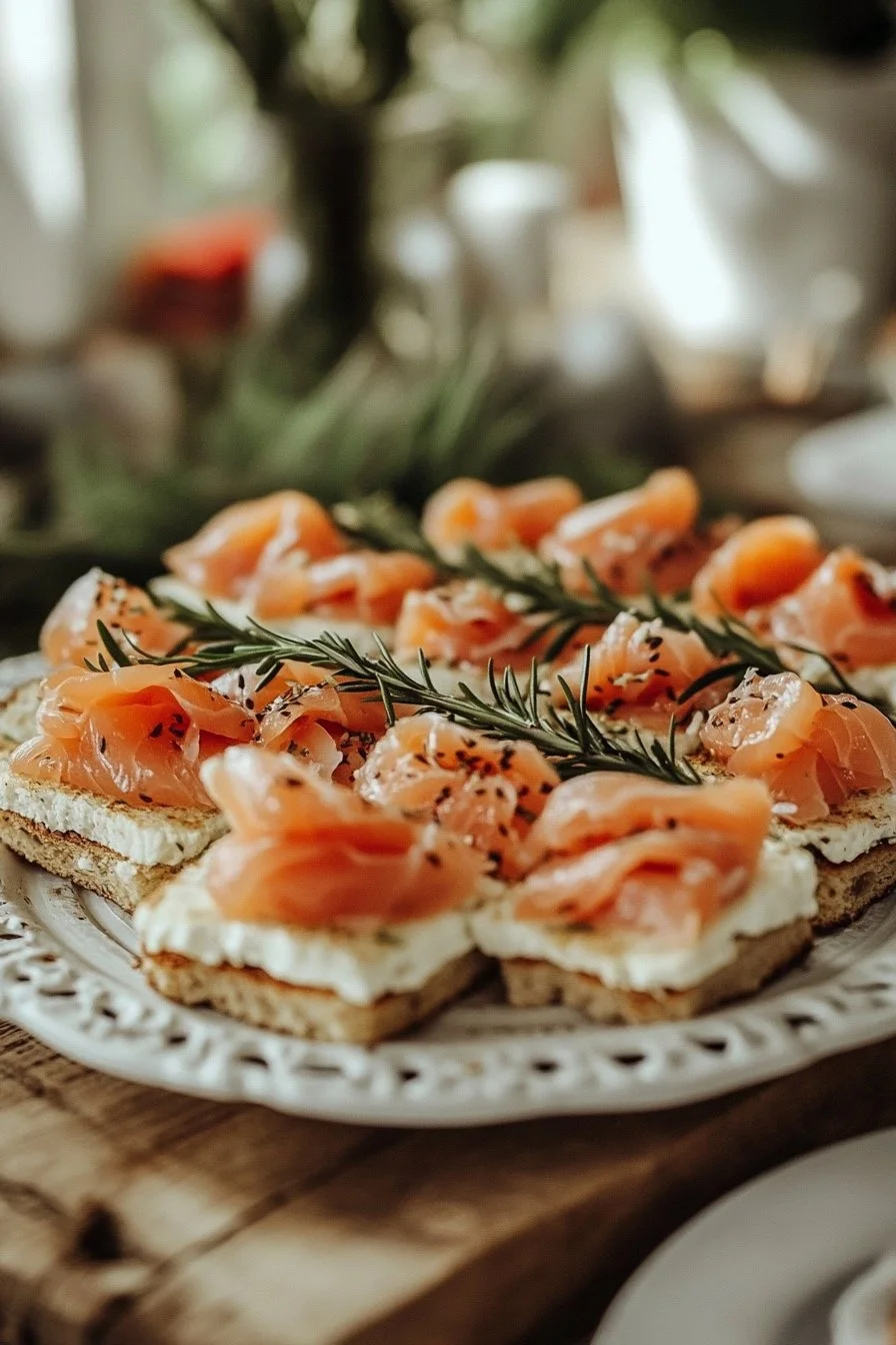 Snelle gerookte zalmthee-sandwiches voor Pasen