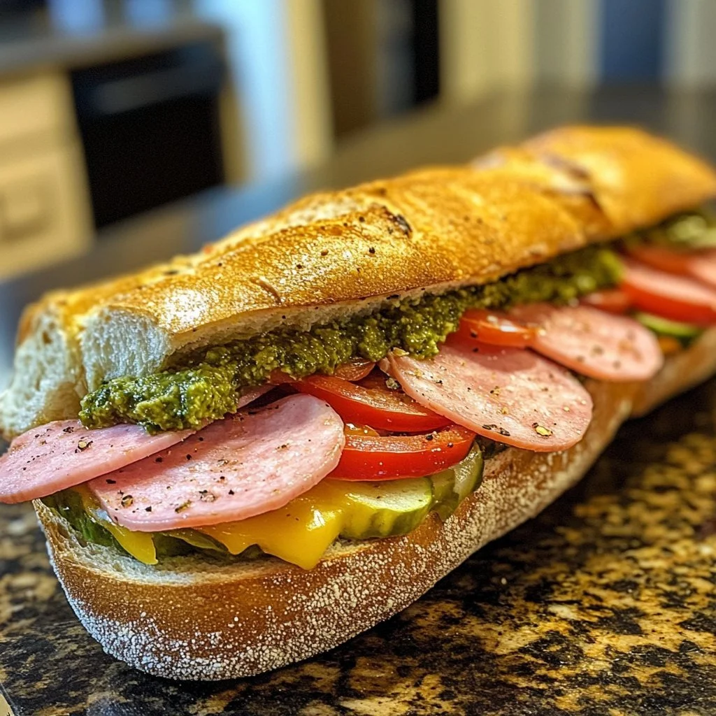 Köstliches italienisches Grinder-Sandwich, zubereitet und präsentiert auf TikTok