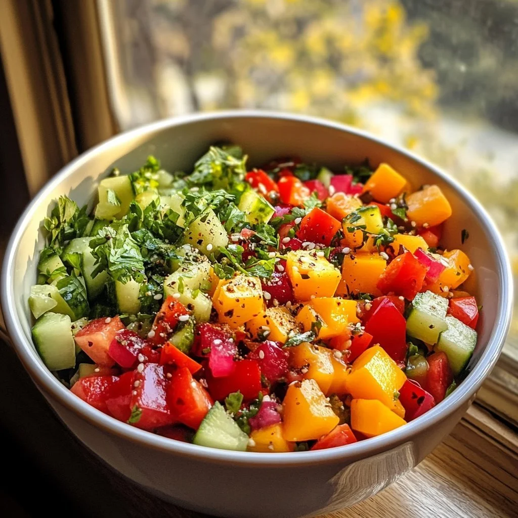 Heerlijke en kleurrijke wintersalade met verse ingrediënten.
