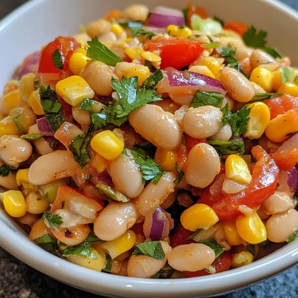 Witte Bonen en Maïs Salade met Eiwit, een gezonde optie voor elke maaltijd.
