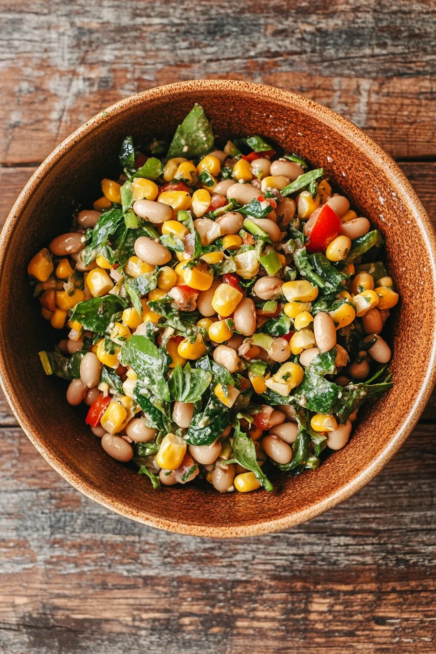 Witte Bonen en Maïs Salade met Eiwit