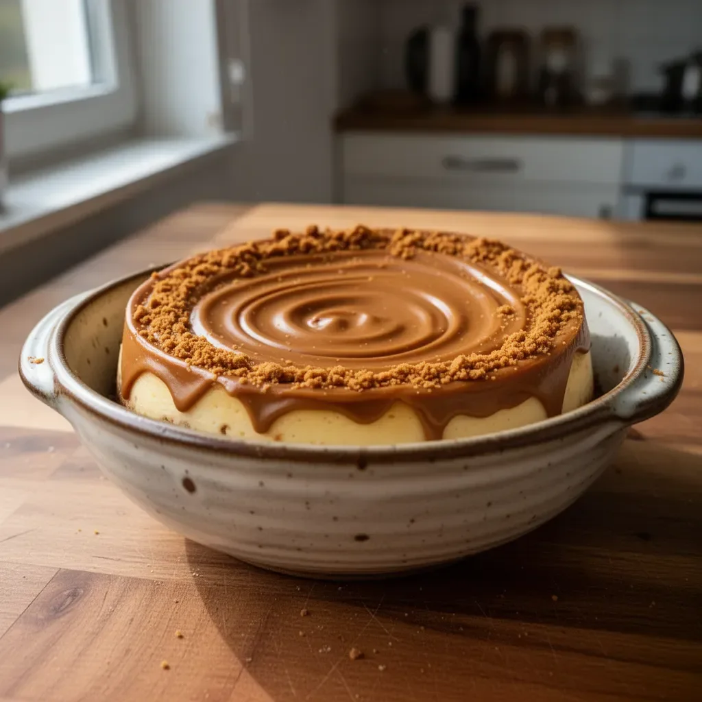Biscoff-Käsekuchen mit karamellisiertem Biscoff-Keks-Topping