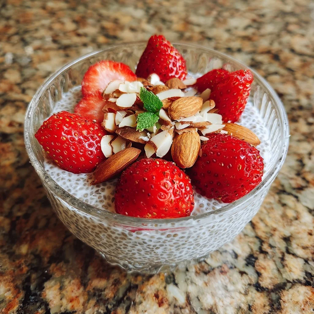 Schüssel mit köstlichem Chia-Pudding und frischen Früchten