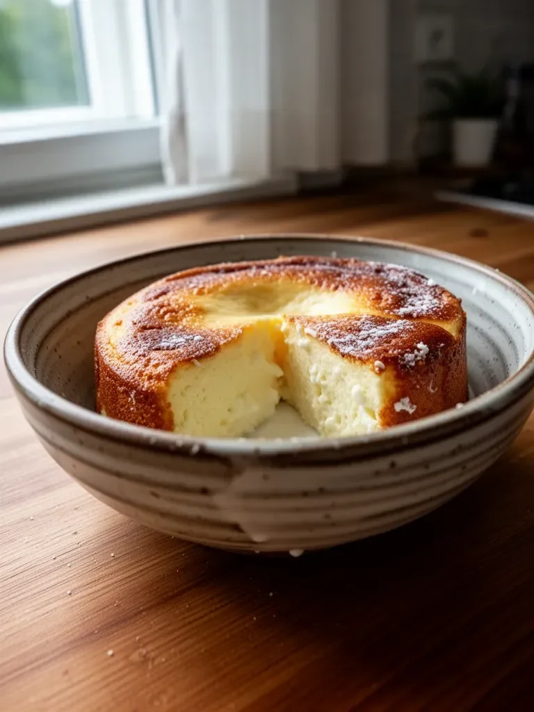 Cremiger Joghurtkuchen mit 3 Zutaten, ohne Mehl, Butter oder Öl, ansprechend präsentiert