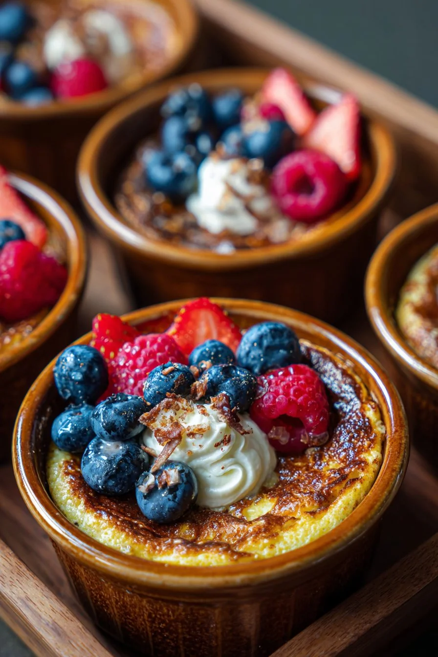 Einzelne Protein-Pancake-Schalen aus dem Ofen