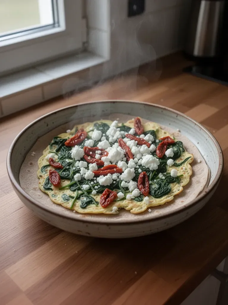Eiweiß- und Spinat-Wrap