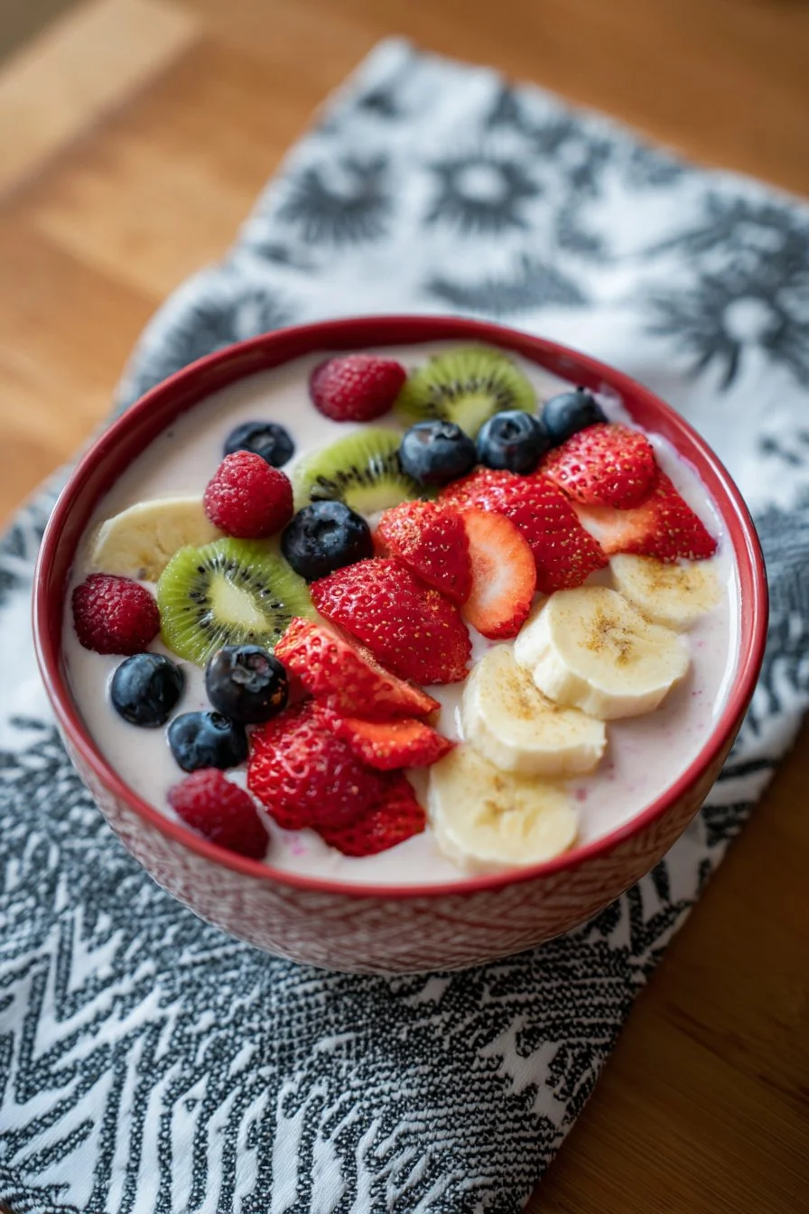 Fruchtsmoothie-Schüssel in 5 Minuten (mit griechischem Joghurt)