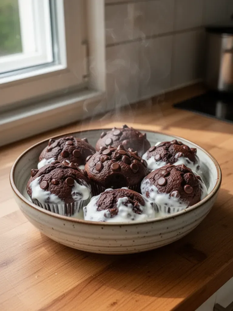 Gesunde griechische Joghurt-Muffins mit Schokoladenstückchen