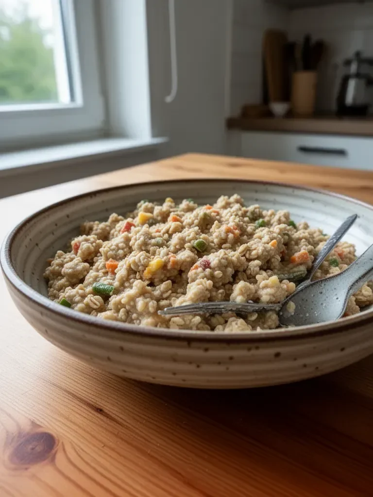 Gesunde Hafer Pfanne mit frischem Gemüse und aromatischen Gewürzen