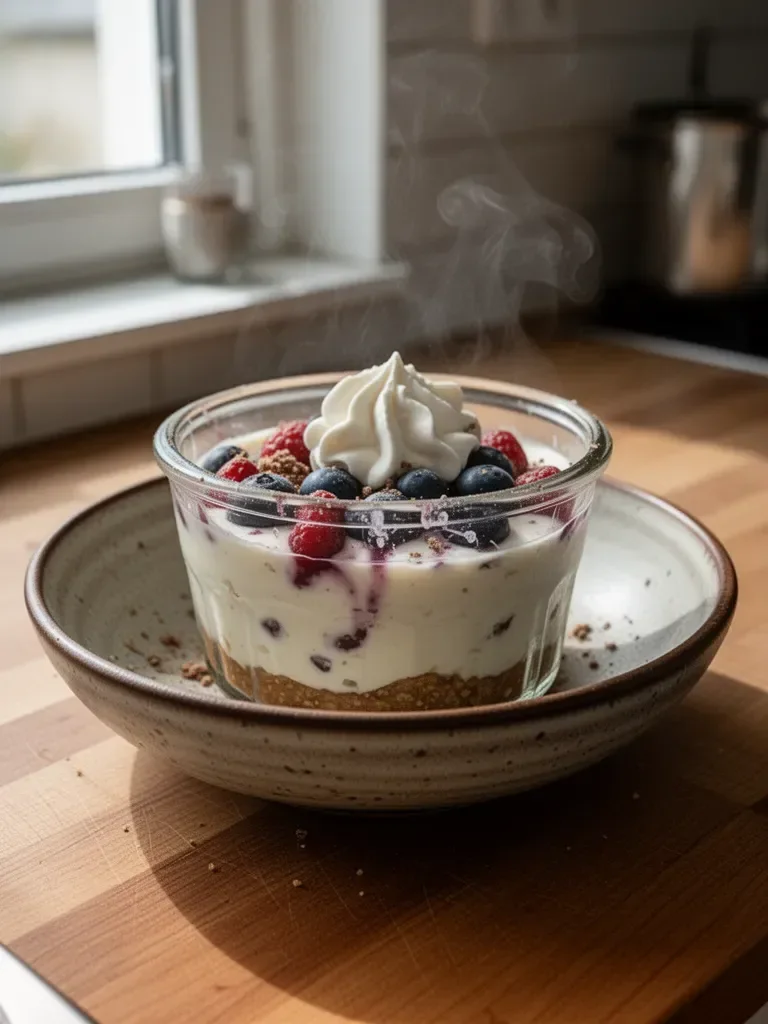 Gesunde Protein-Cheesecake-Gläser