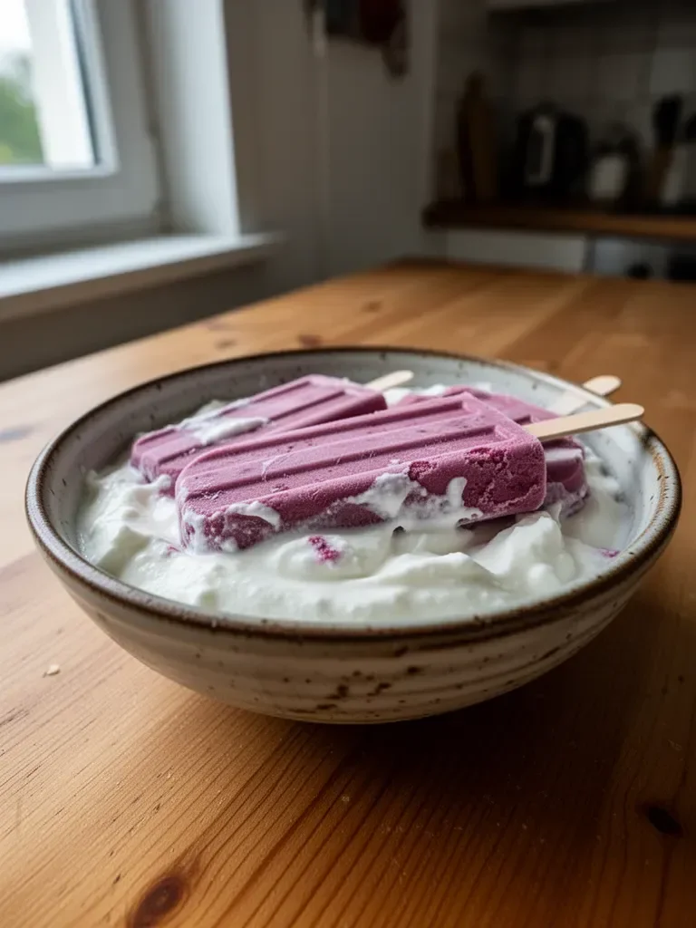 Griechischer Joghurt-Popsicles in fruchtigen Geschmacksrichtungen