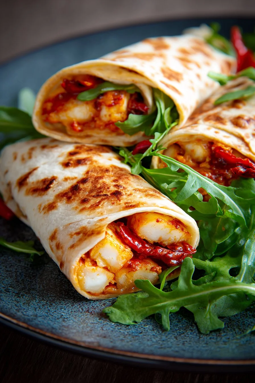 Halloumi-Wraps mit süßer Chilisauce