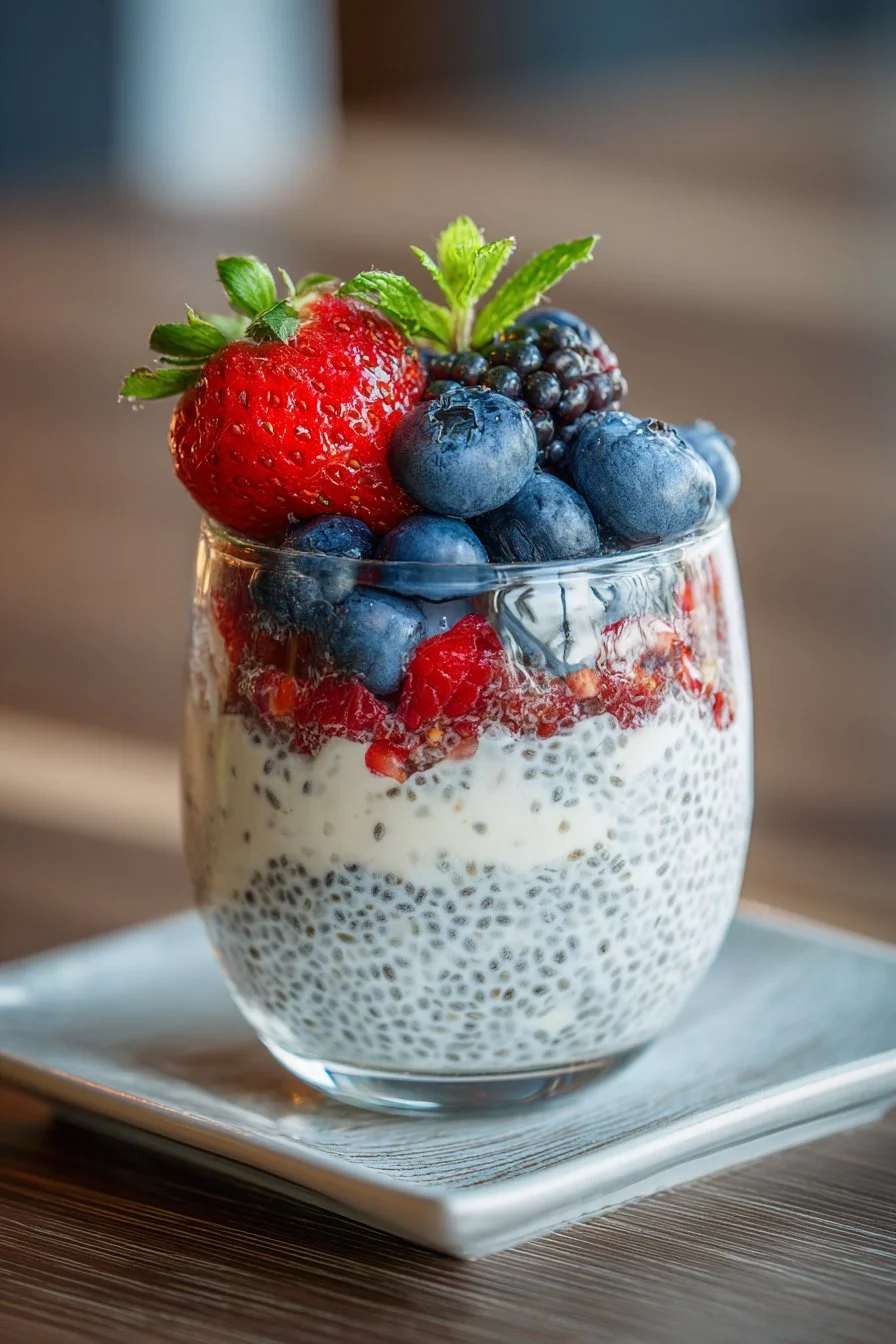 Joghurt-Parfait mit Beeren und Chia
