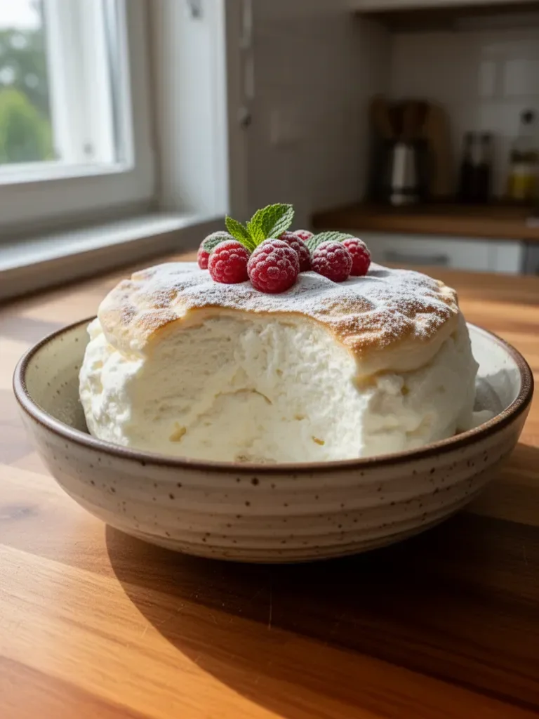 Joghurt-Wolkentorte mit frischen Früchten und Sahne garniert
