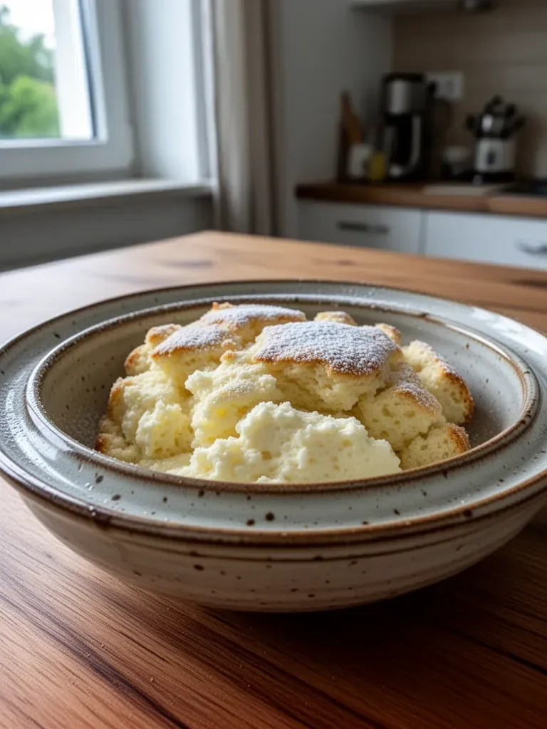 Zuckerfreier Joghurtkuchen auf einem Teller serviert.