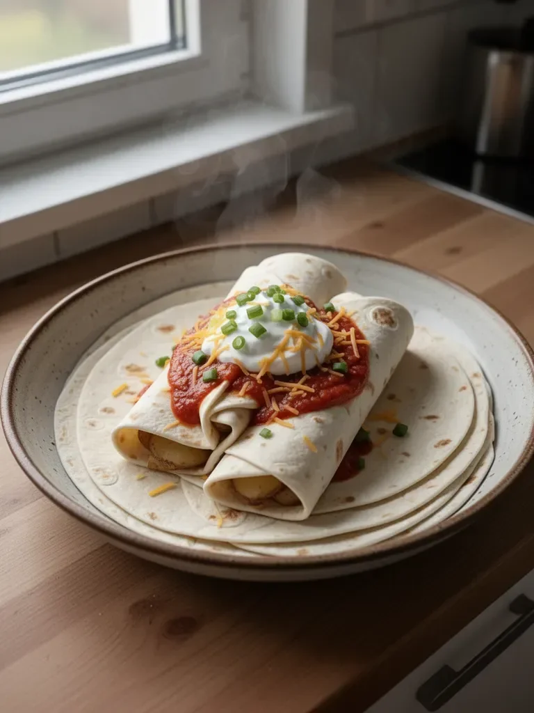 Kartoffel-Burritos mit Käse