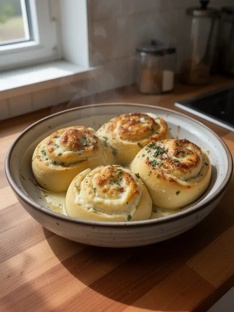 Käse-Röllchen mit Knoblauch