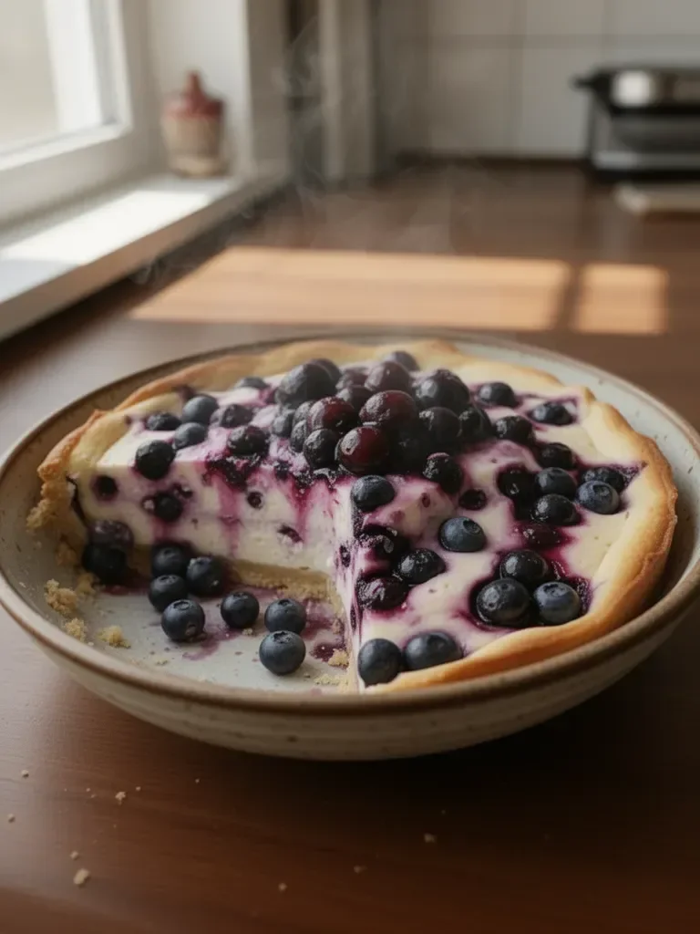 Käsekuchen mit Heidelbeeren ohne Backen