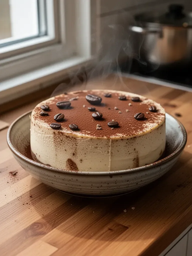 Käsekuchen-Mousse mit Kaffee