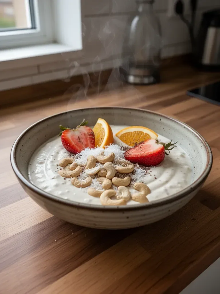 Kokos- und Cashew-Joghurt ohne Milchprodukte