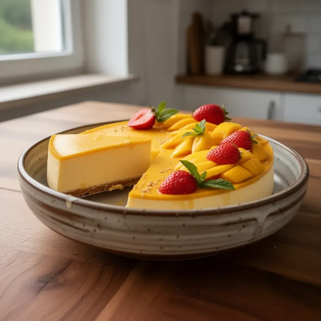 Mango-Cheesecake ohne Backen, lecker und erfrischend für heiße Sommertage