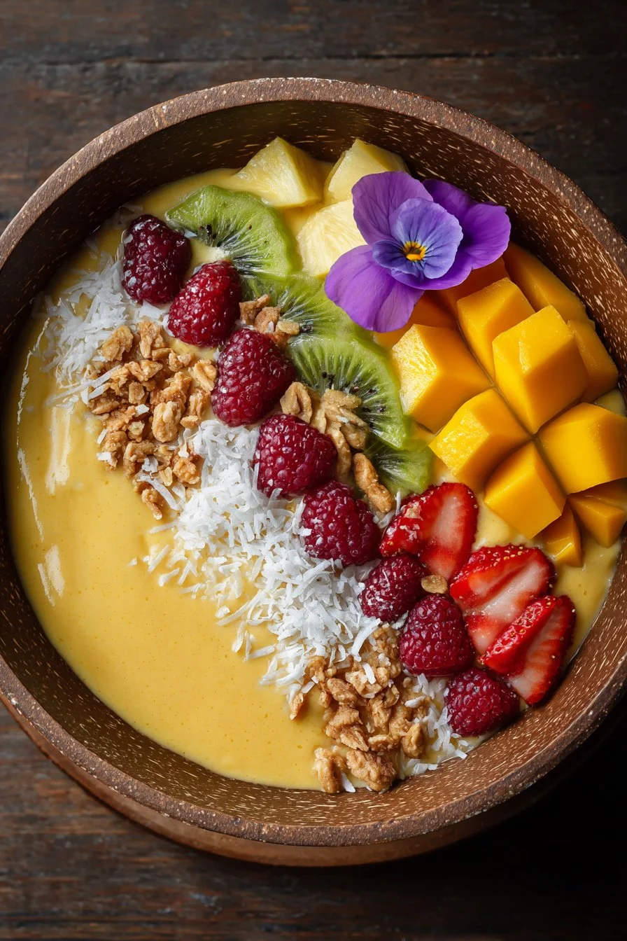 Mango- und Ananas-Smoothie-Schüssel