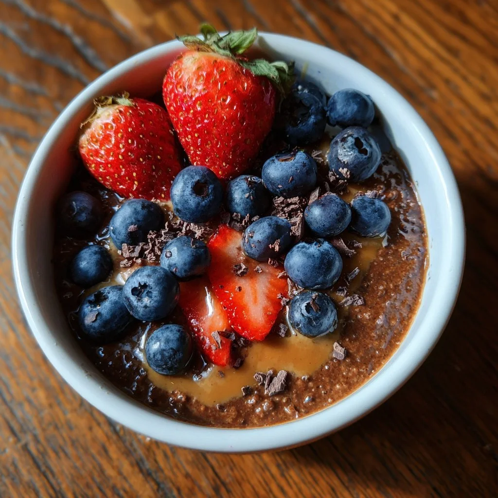 Nacht-Hafer-Brownie-Teig in einer Schüssel, bereit zum Backen.