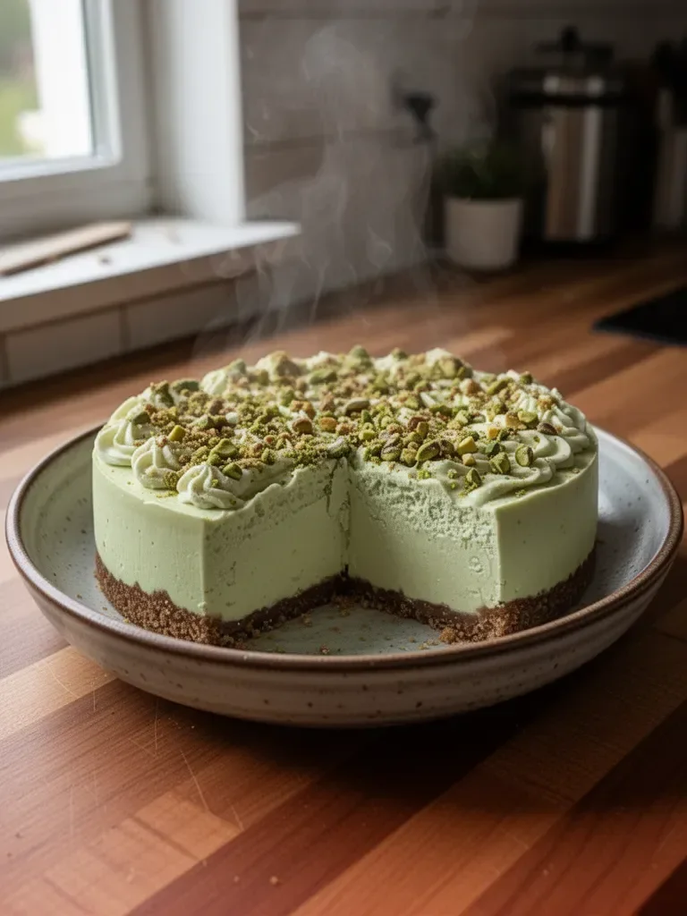No-Bake-Pistazienkäsekuchen