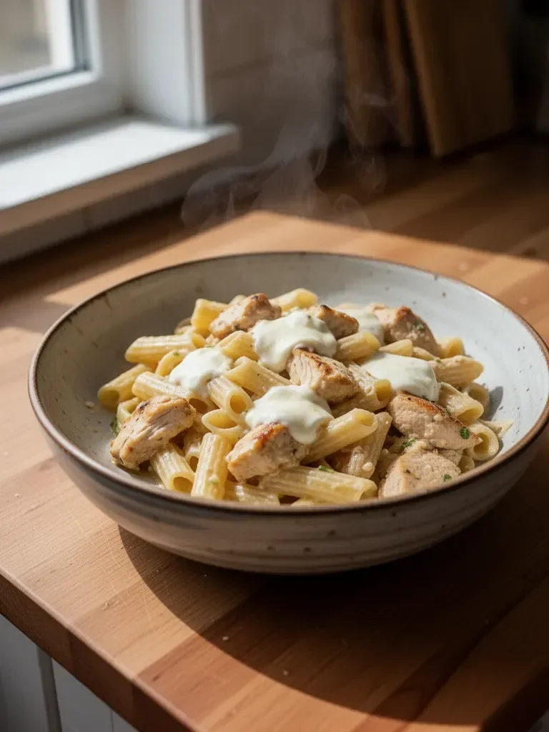 Pasta mit Hühnchen und Mozzarella – Cremiges Wochentagsessen