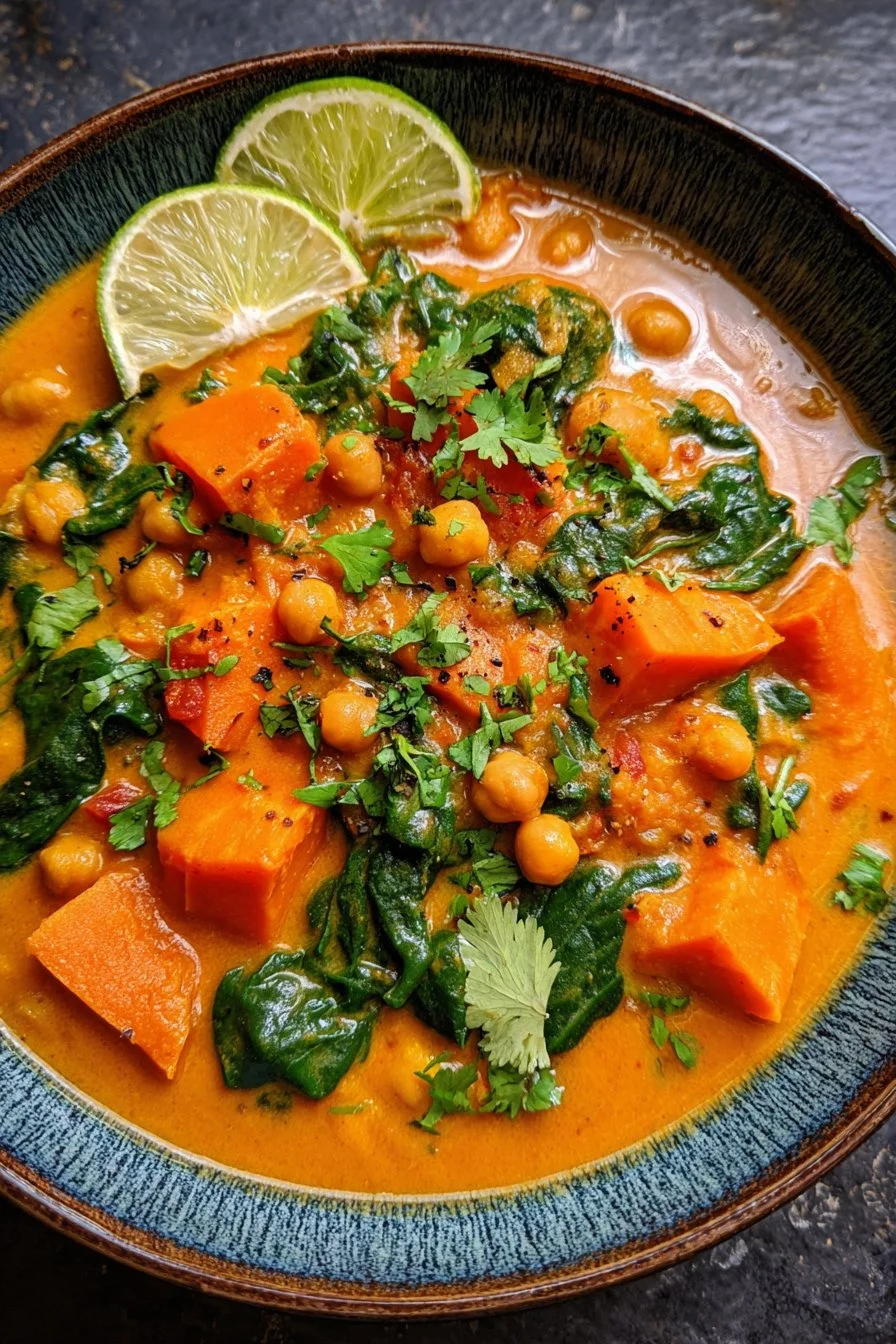 Süßkartoffel- und Kichererbsencurry