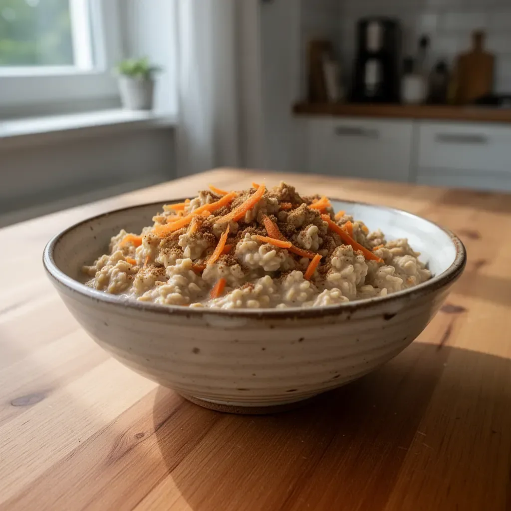 Übernacht-Hafer mit Karottenkuchen, ein gesundes Frühstücksrezept
