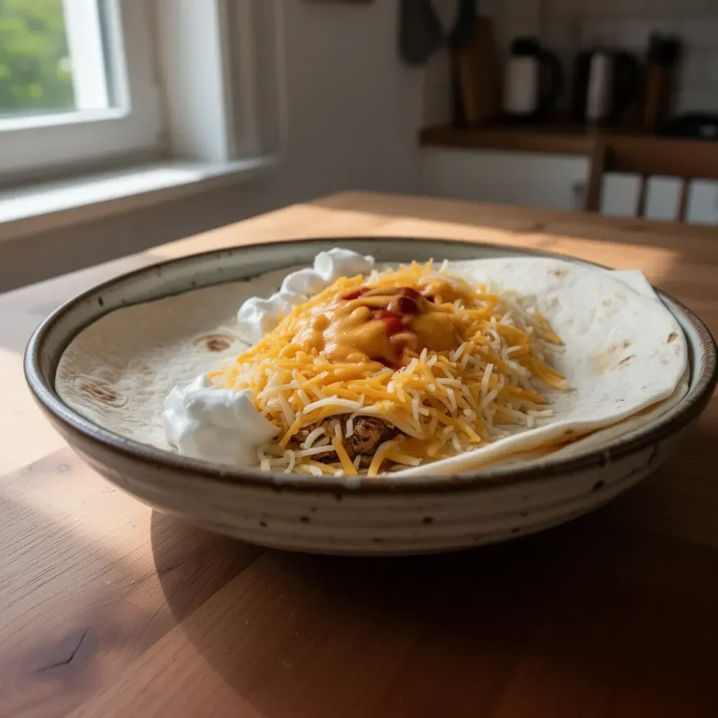 Unwiderstehlicher gegrillter Käse-Burrito mit geschmolzenem Käse und frischen Zutaten