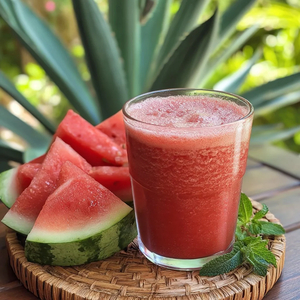 Erfrischender Wassermelonen-Shake mit frischen Zutaten