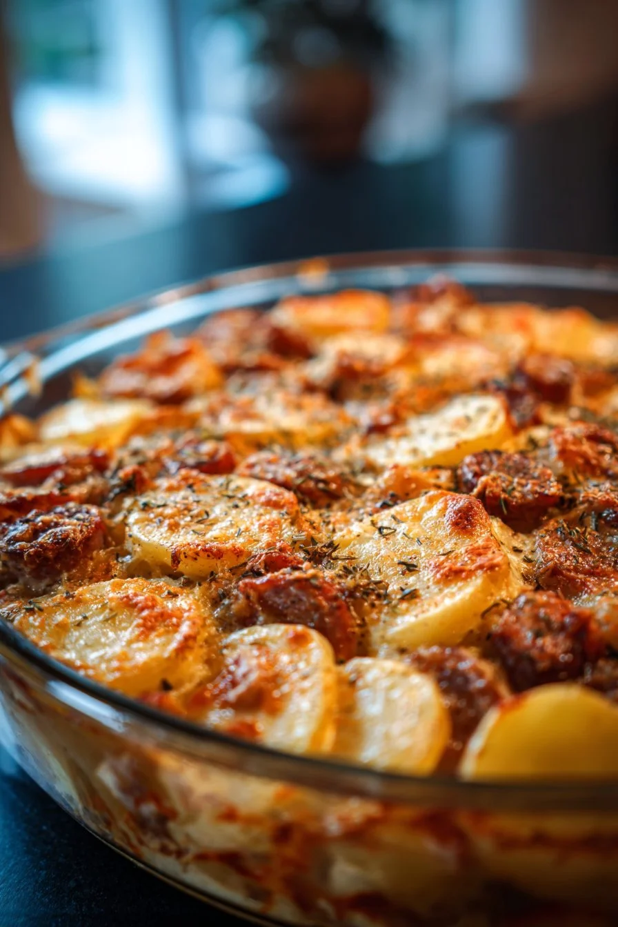 Wurst- und Kartoffelauflauf im Slow Cooker