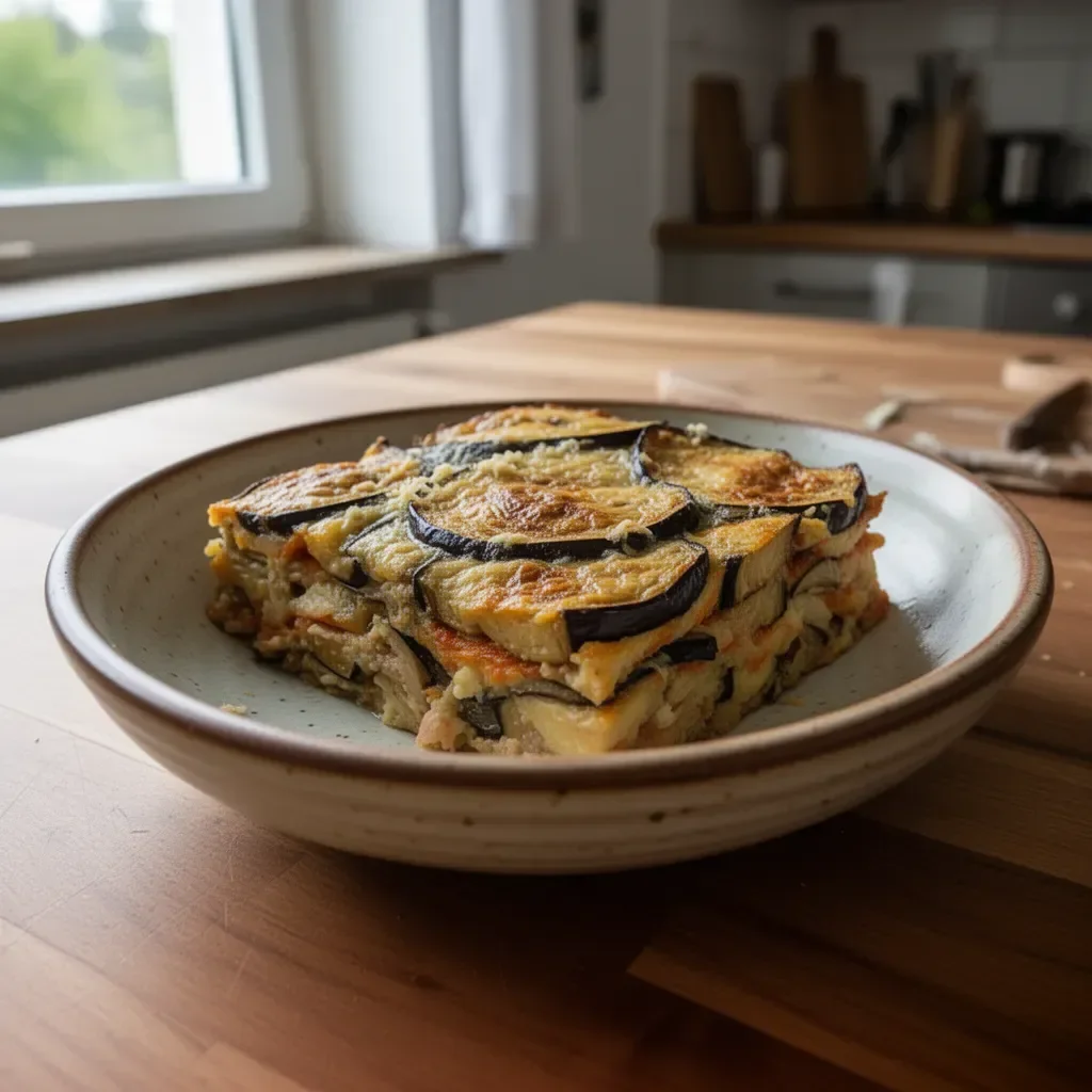 Himmlischer Auberginenkuchen mit frischen Zutaten