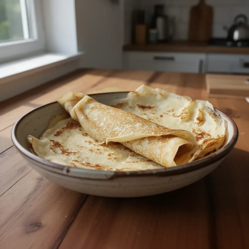 Authentische französische Crêpes mit verschiedenen köstlichen Füllungen