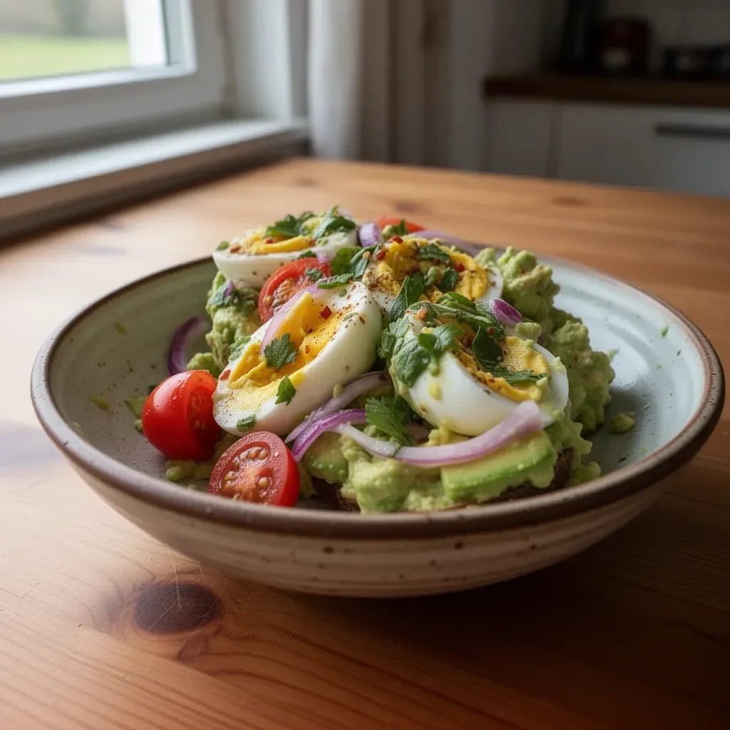 Avocado-Eiersalat für Fitness und gesunde Ernährung zum Trainieren