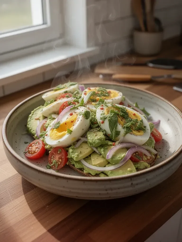 Avocado- und Eiersalat zum Trainieren