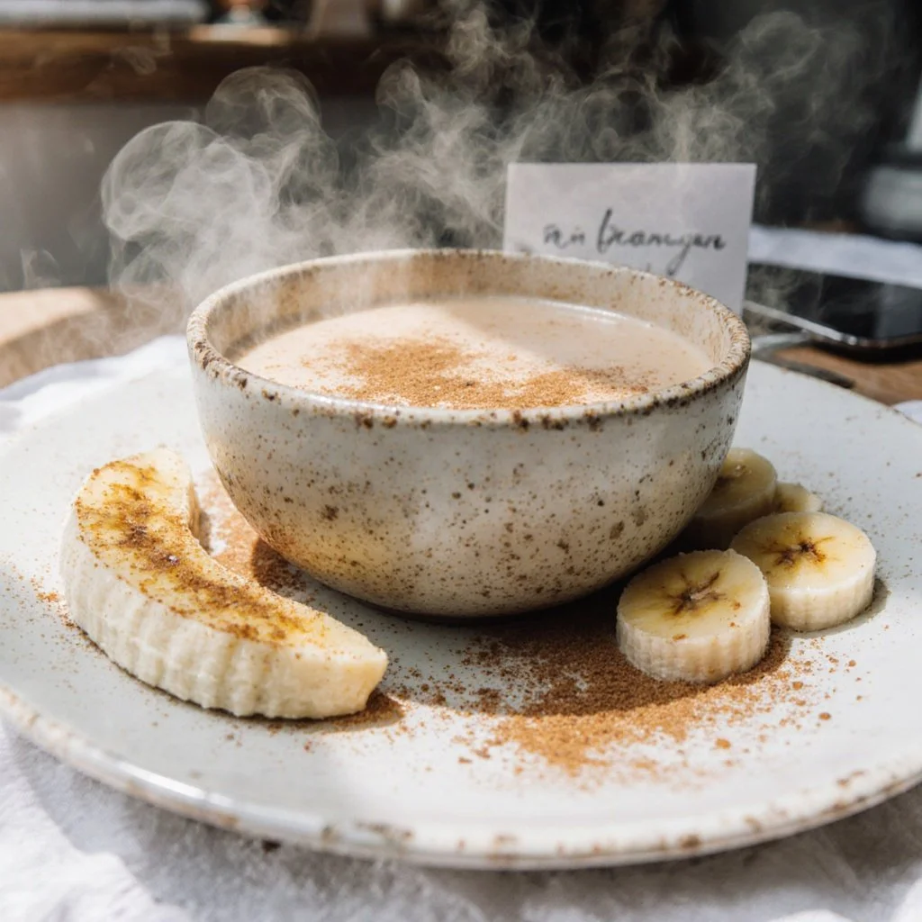 Bananencreme-Latte mit braunem Zucker