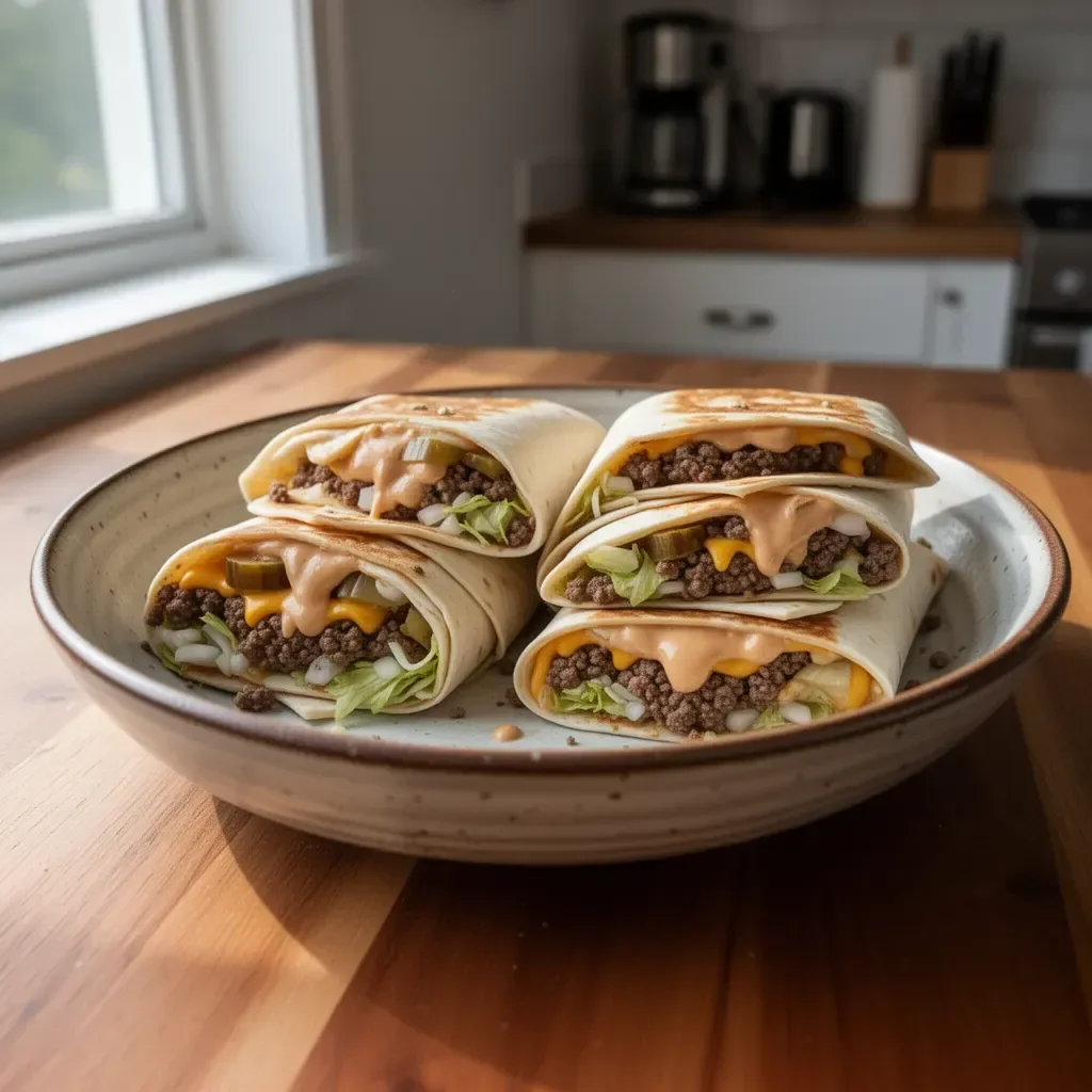 Leckere Big Mac Wraps mit frischen Zutaten und saftigem Fleisch.