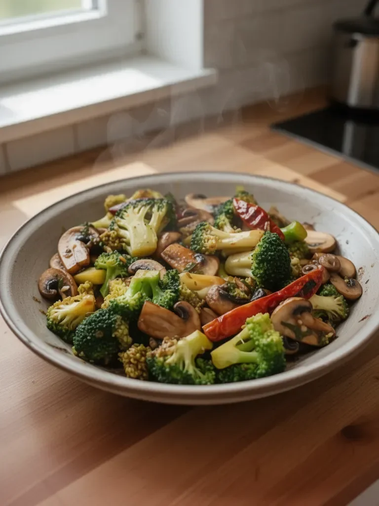 Broccoli- und Champignonpfanne