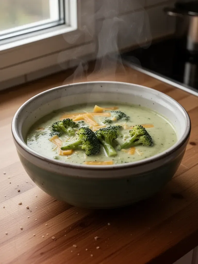 Brokkolicremesuppe mit Käse