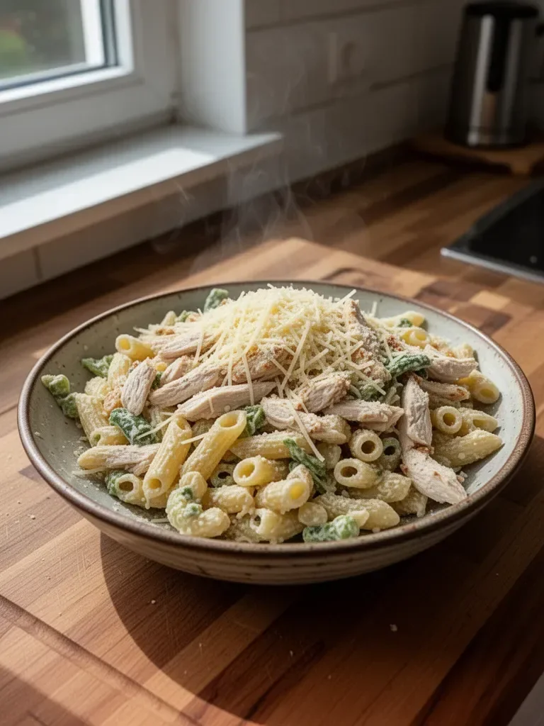 César-Pasta-Salat mit Hähnchen