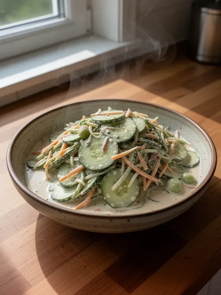 Cremiger asiatischer Gurkensalat
