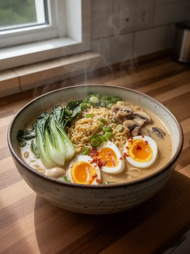 Cremiger Ramen mit Erdnuss und Kokos
