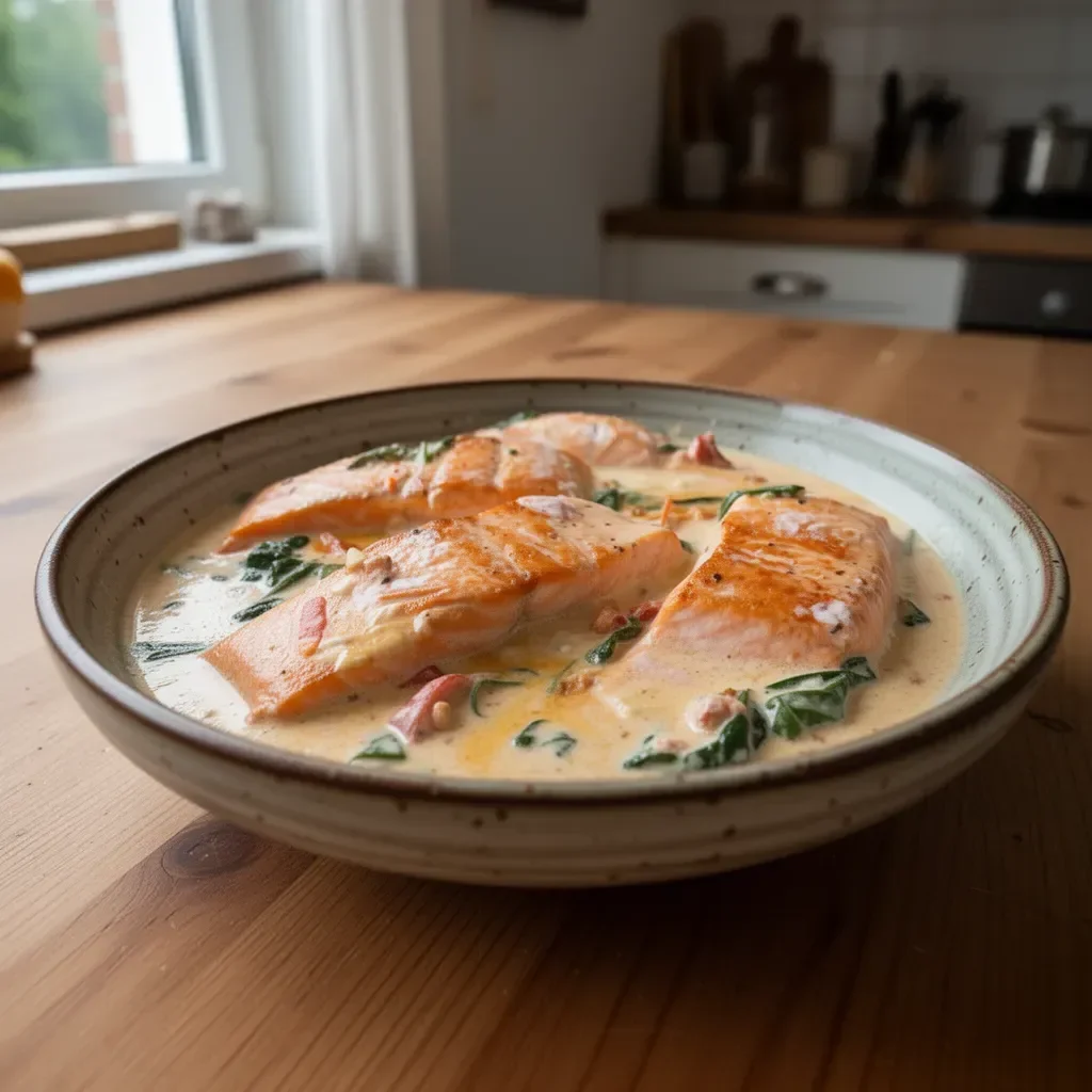 Cremiger toskanischer Lachs mit mediterranen Gewürzen und Kräutern